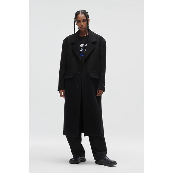 Zara x Ader Error Oversize Wool Blend Coat Black XS Unisex Rare Collab - Picture 1 of 16